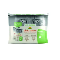 Almo nature Almo Holistic Anti Hairball Multipack 6 x 70 g au bœuf et poulet