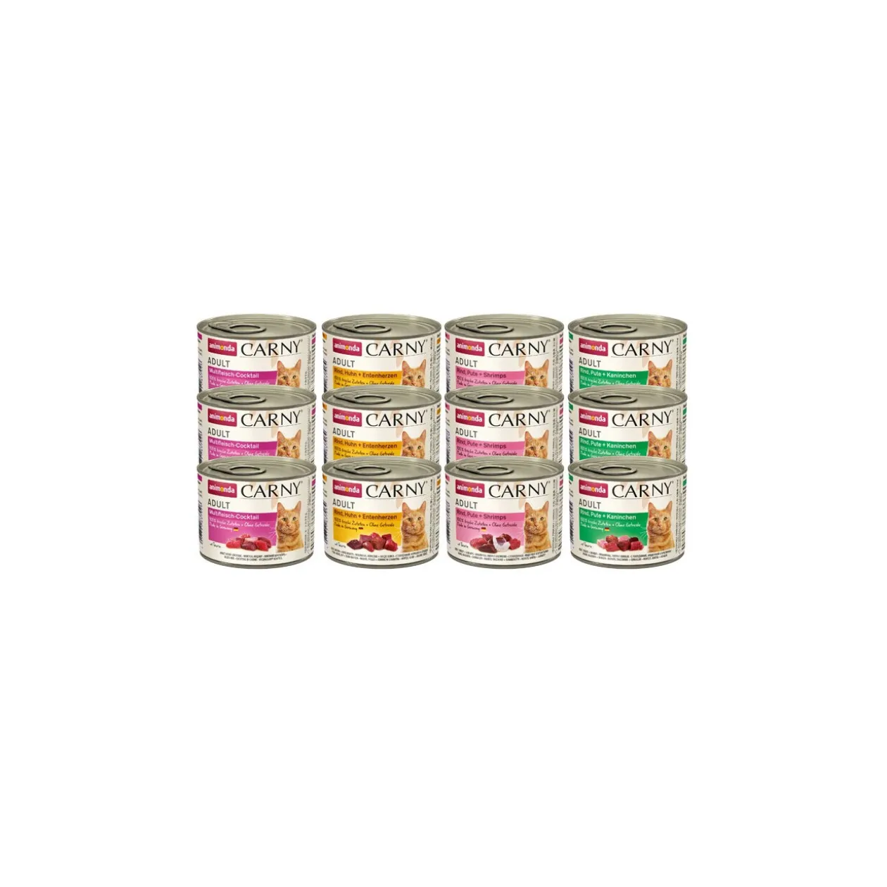 animonda Carny nourriture humide pour chat adulte, assortiment de viandes 12x200 g Pack mix 2
