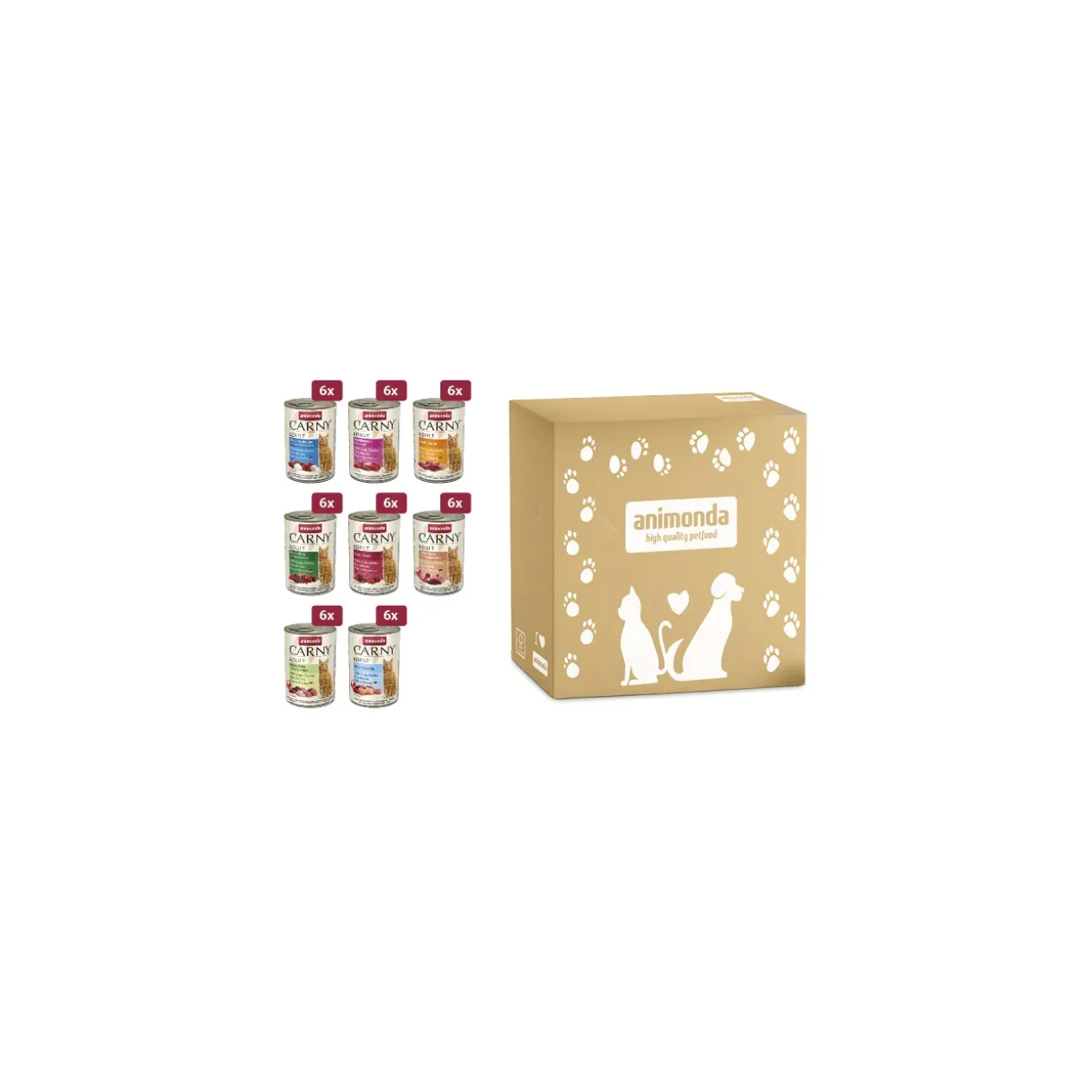 animonda Carny nourriture humide pour chat adulte Megapack 8 x 6x400 g