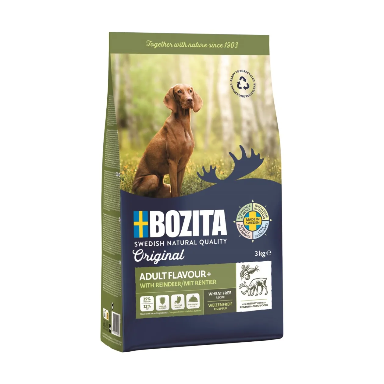 BOZITA Original croquettes pour chiens Adult Flavour+ 3kg 3 kg