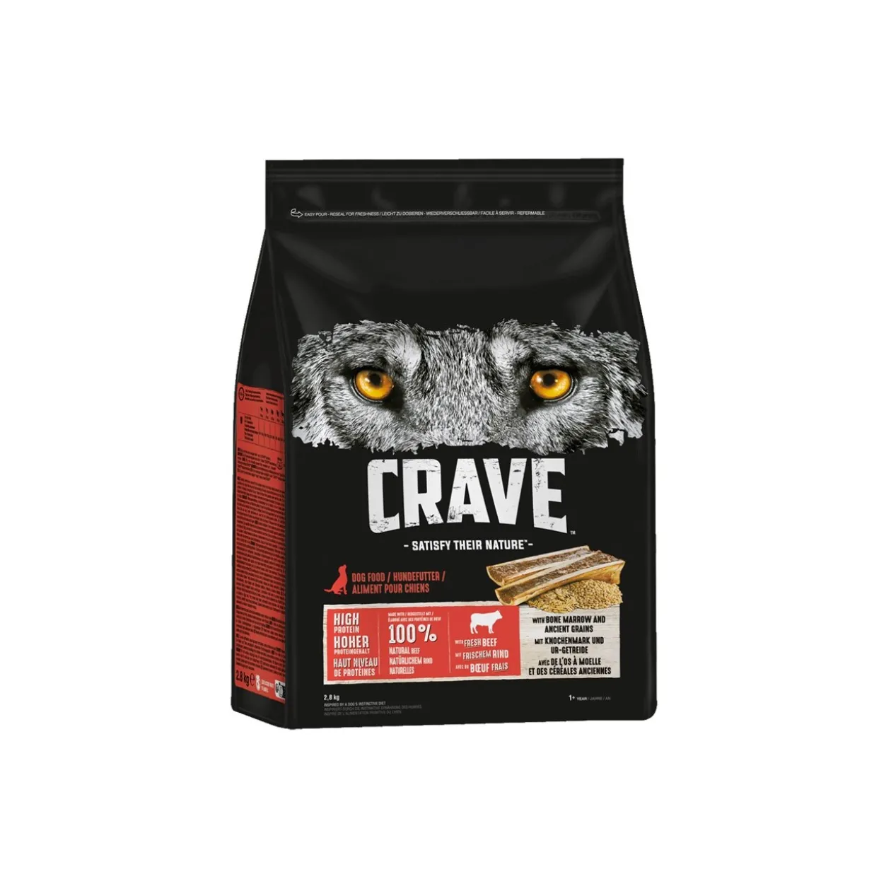 CRAVE bœuf à la moelle osseuse et aux céréales ancestraux 2,8 kg
