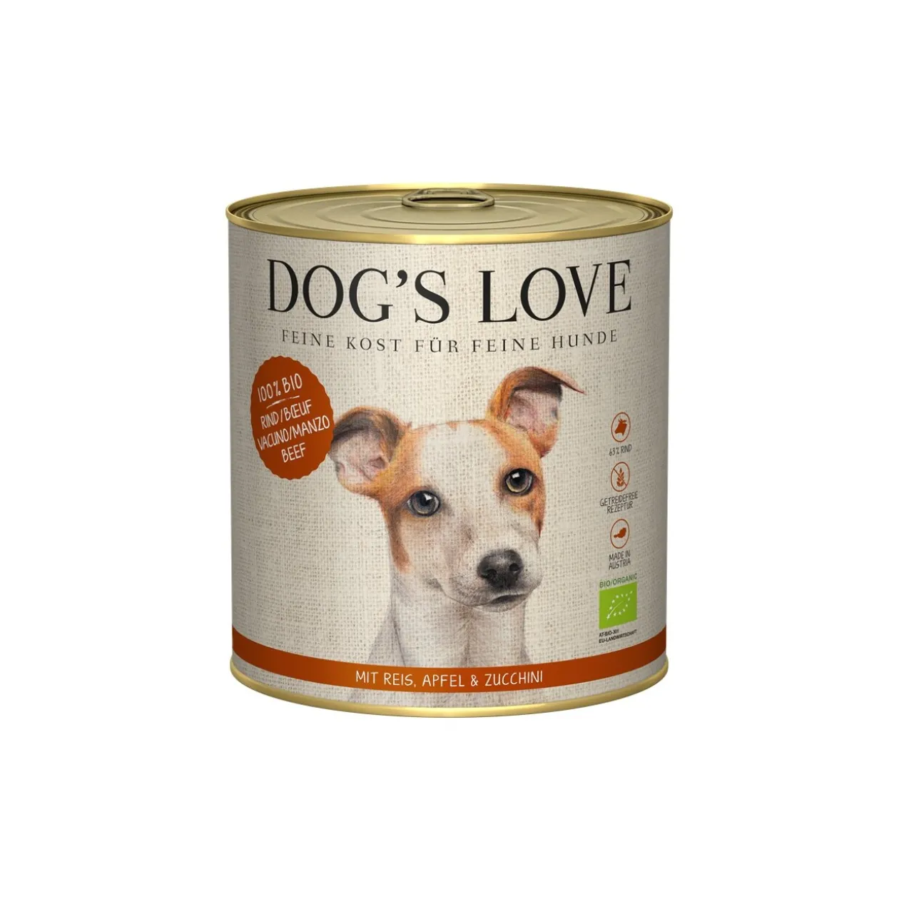 DOG'S LOVE Amour de Chien Nourriture Humide Chien, Adulte, Bio 6x800 g Bœuf au riz, aux pommes et aux courgettes