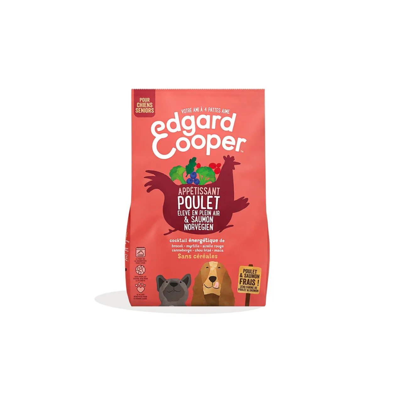 Edgard & Cooper Croquettes Appétissant Poulet élevé en plein air Adulte & Saumon norvégien Chien Senior 2,5 kg