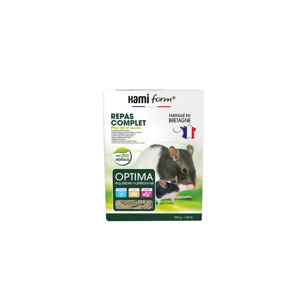 Hamiform Optima – repas complet rat et souris 900 g
