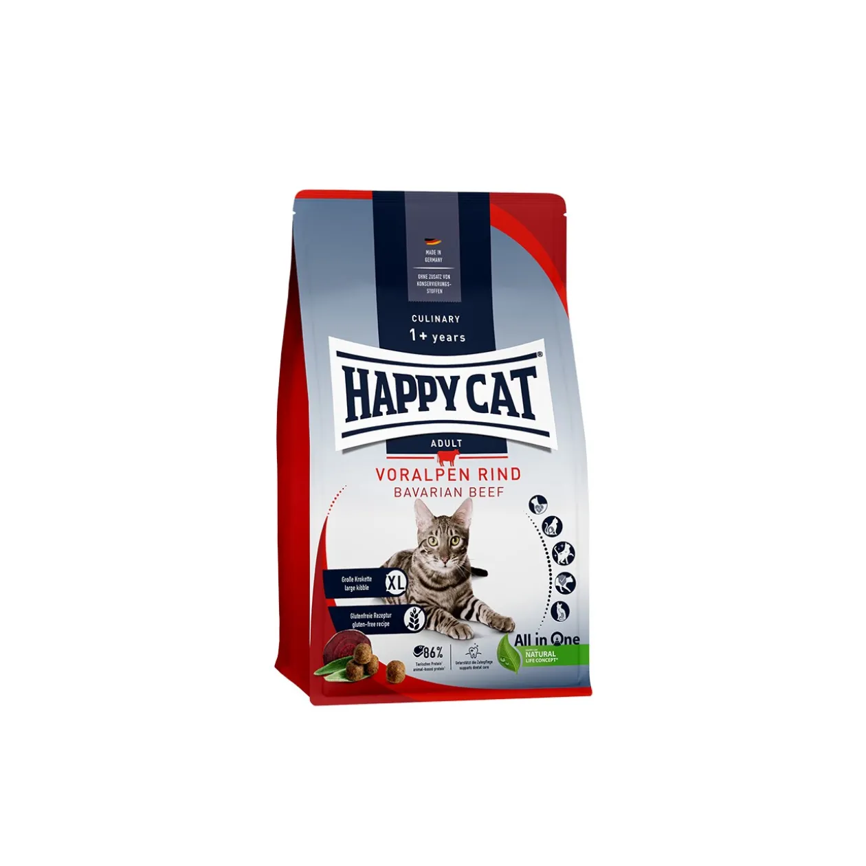 HAPPY CAT Culinary Croquettes pour Chat Adulte, Bœuf des Préalpes 1,3 kg