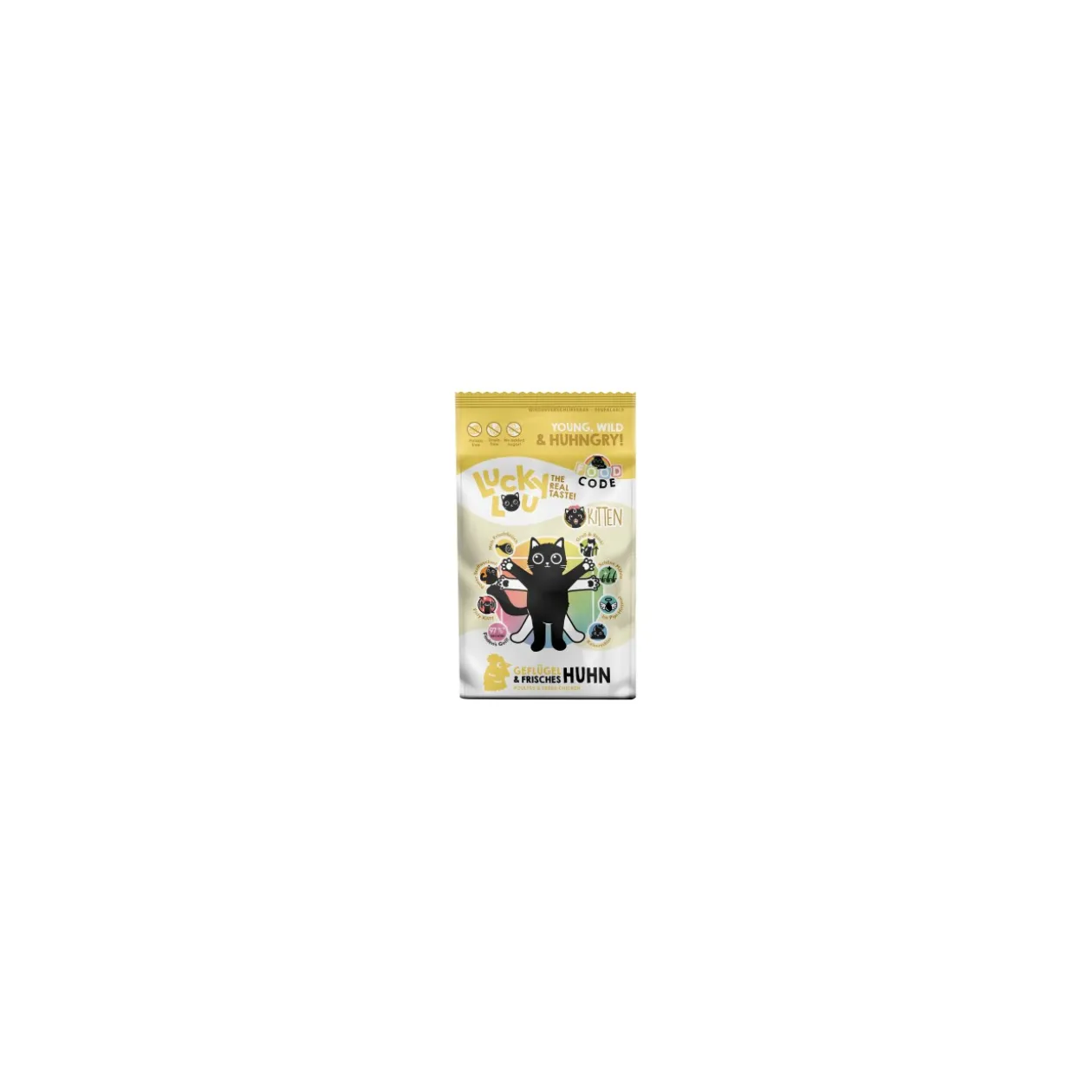 Lucky Lou Food Code Croquettes pour chat, chaton, volaille et poulet 1,7 kg