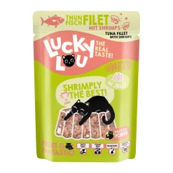 Lucky Lou Nourriture humide chat Extra Food Adult en gelée Thon et crevettes 12x70 g