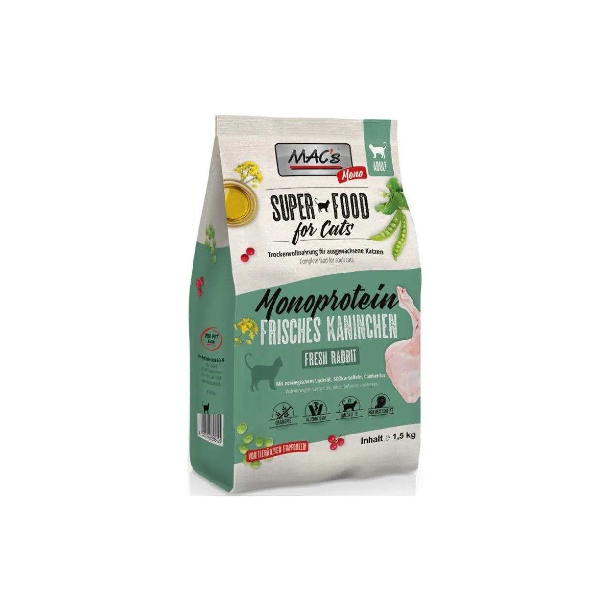 MAC's Macs Cat Adult Monoprotéine Lapin 1.5kg