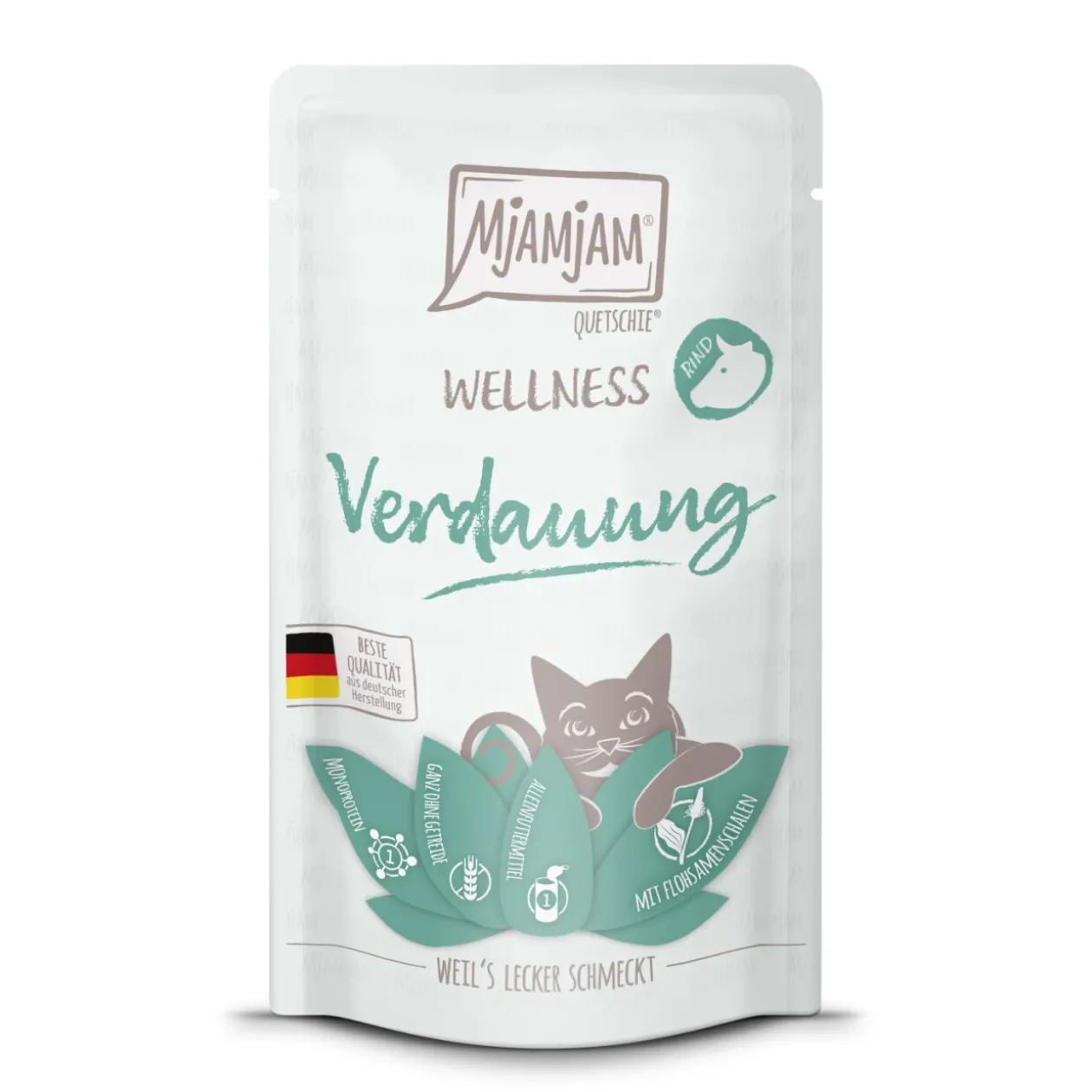 MjAMjAM nourriture humide pour chat adulte, digestion bien-être 12x125 g Bœuf