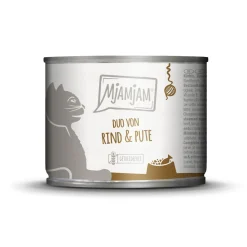MjAMjAM nourriture humide pour chat adulte, Duo 6x200 g Bœuf et dinde