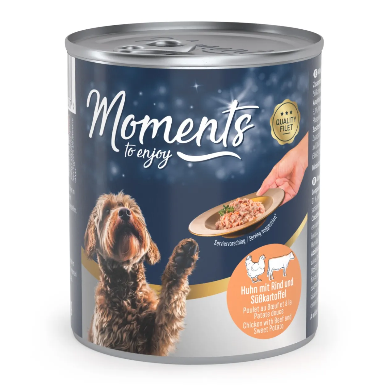 MOMENTS nourriture humide chien adulte Bœuf 6x220 g