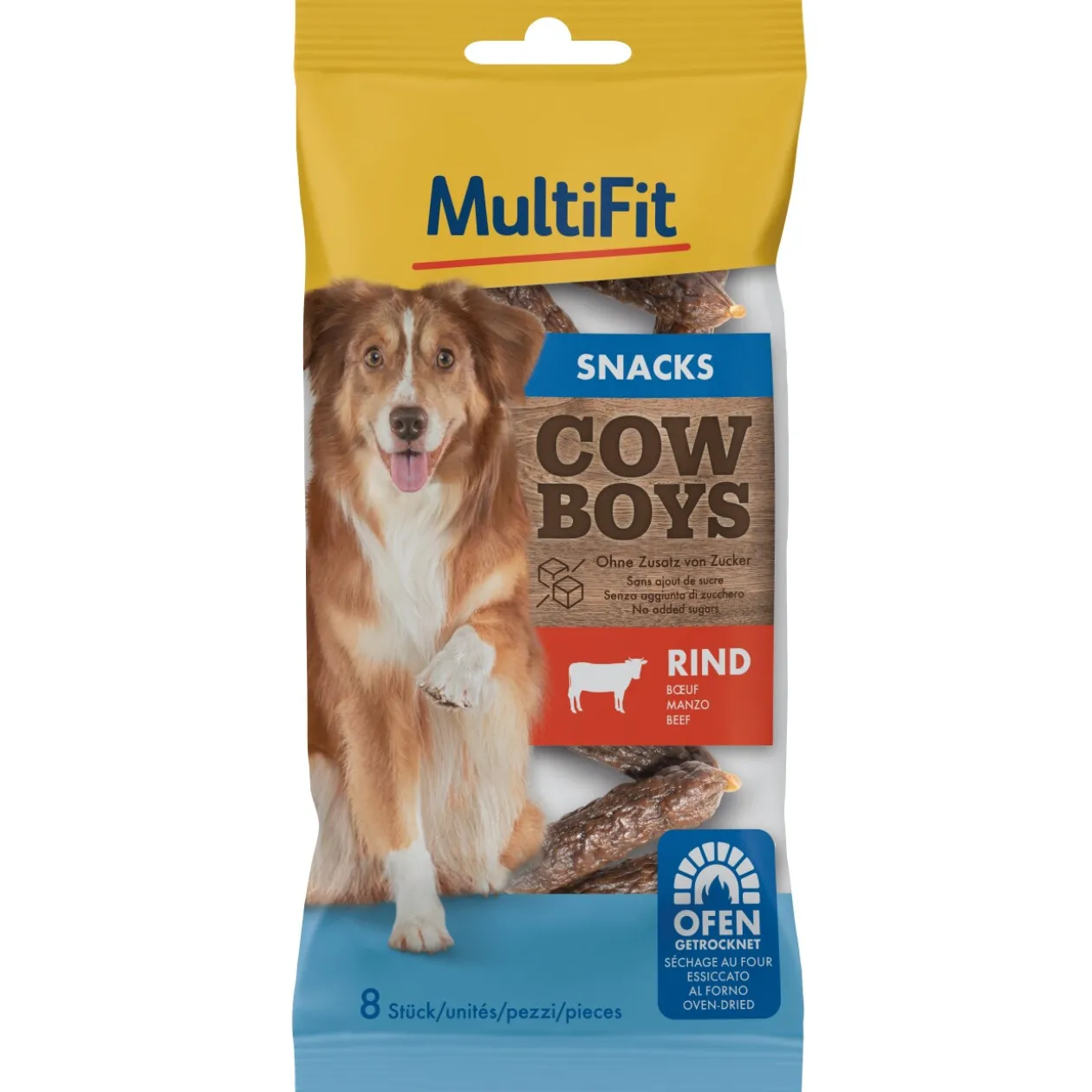 MultiFit Chaînes de saucisses Cowboys 4 x 60 g Bœuf