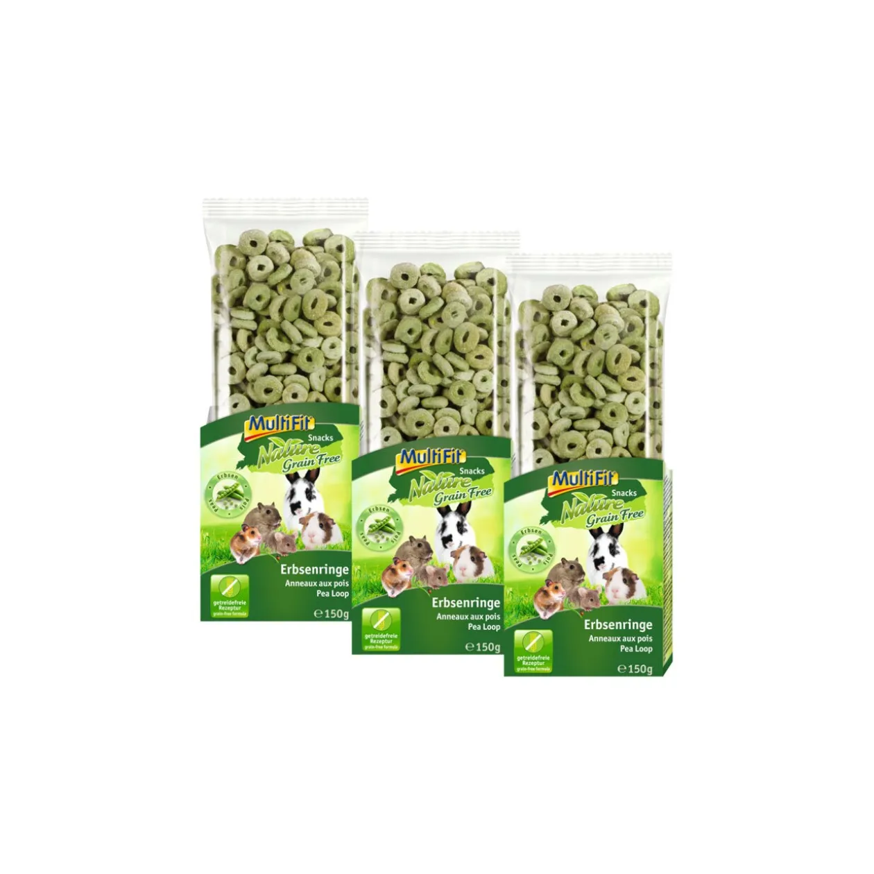 MultiFit Grain Free Flocons de pois 3 x 150 g