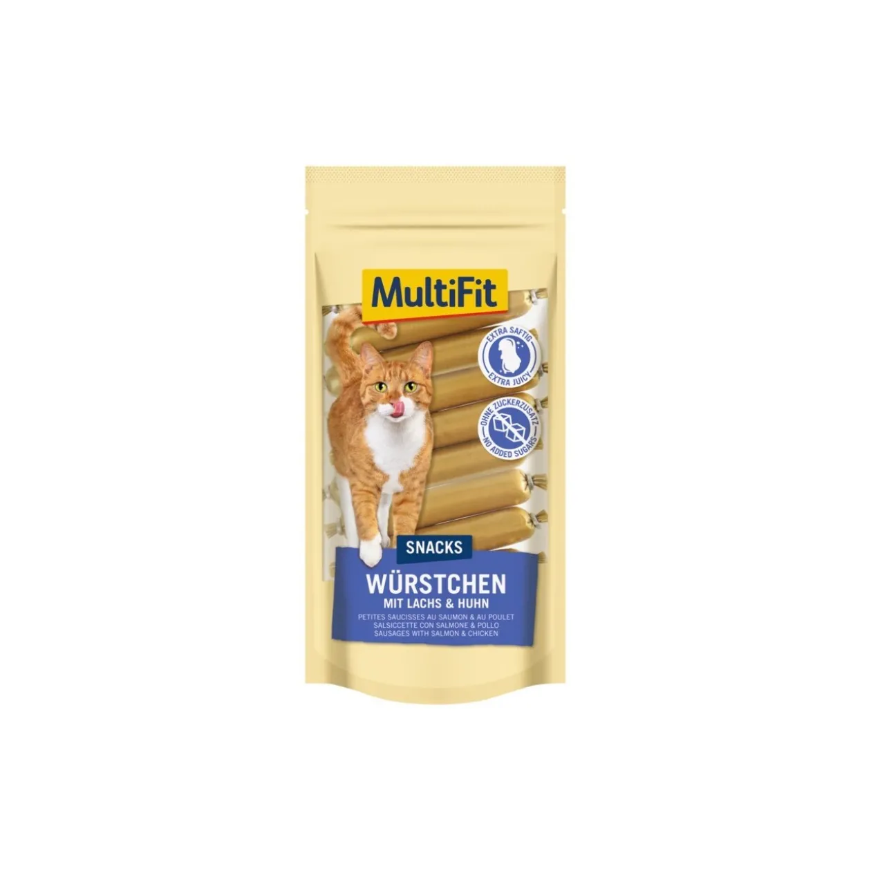 MultiFit Saucisses-snack Saumon 12x9 g