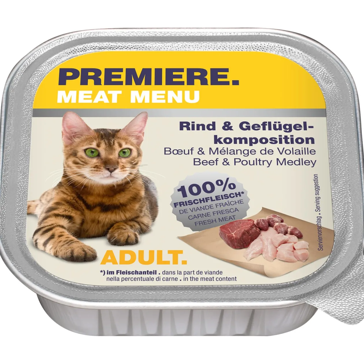 PREMIERE Meat Menu Adult Boeuf & Mélange de volaille 16x100 g