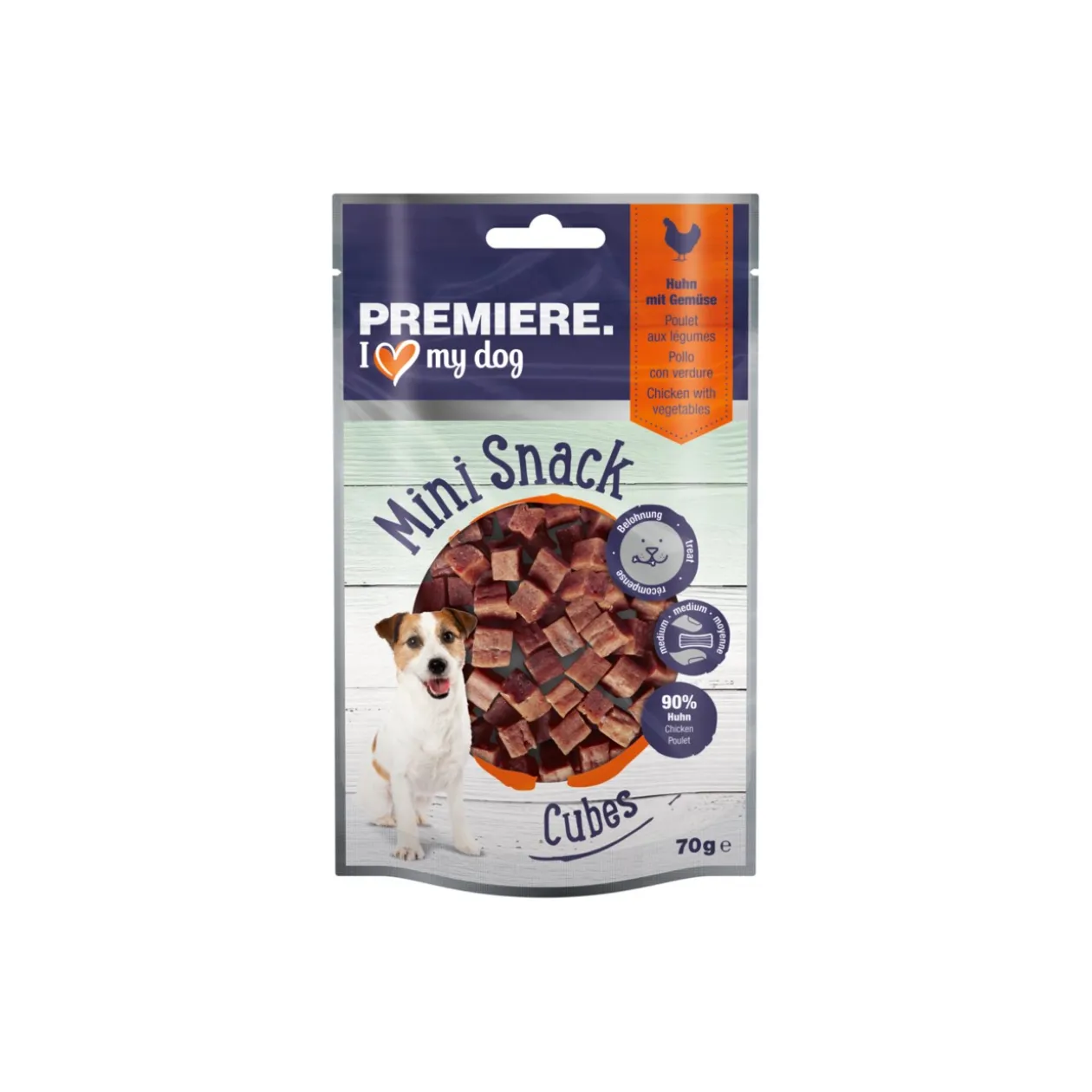 PREMIERE Mini Cubes Poulet aux carottes et aux épinards 10 x 70 g