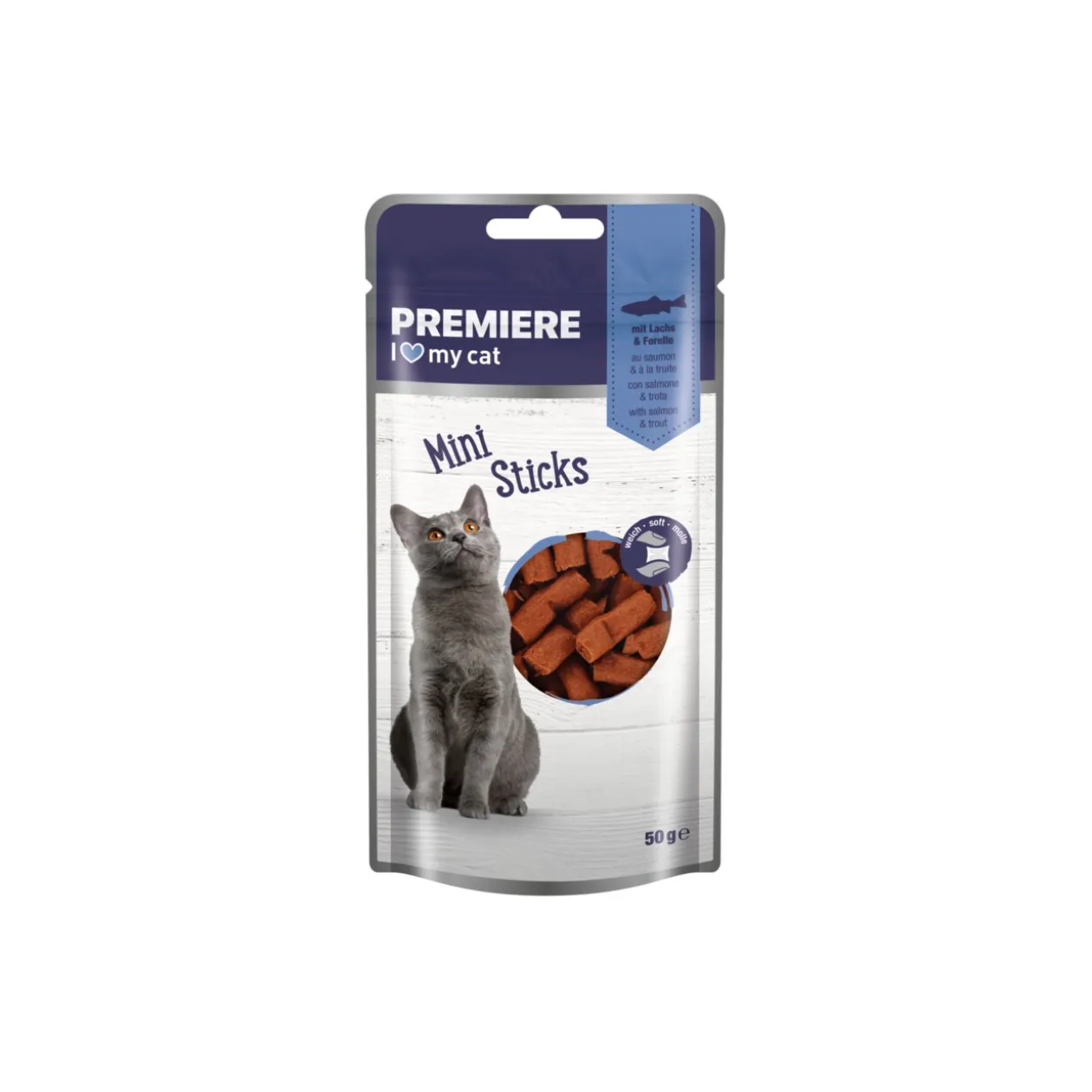 PREMIERE Mini Sticks 7 x 50 g Au Saumon et à la truite