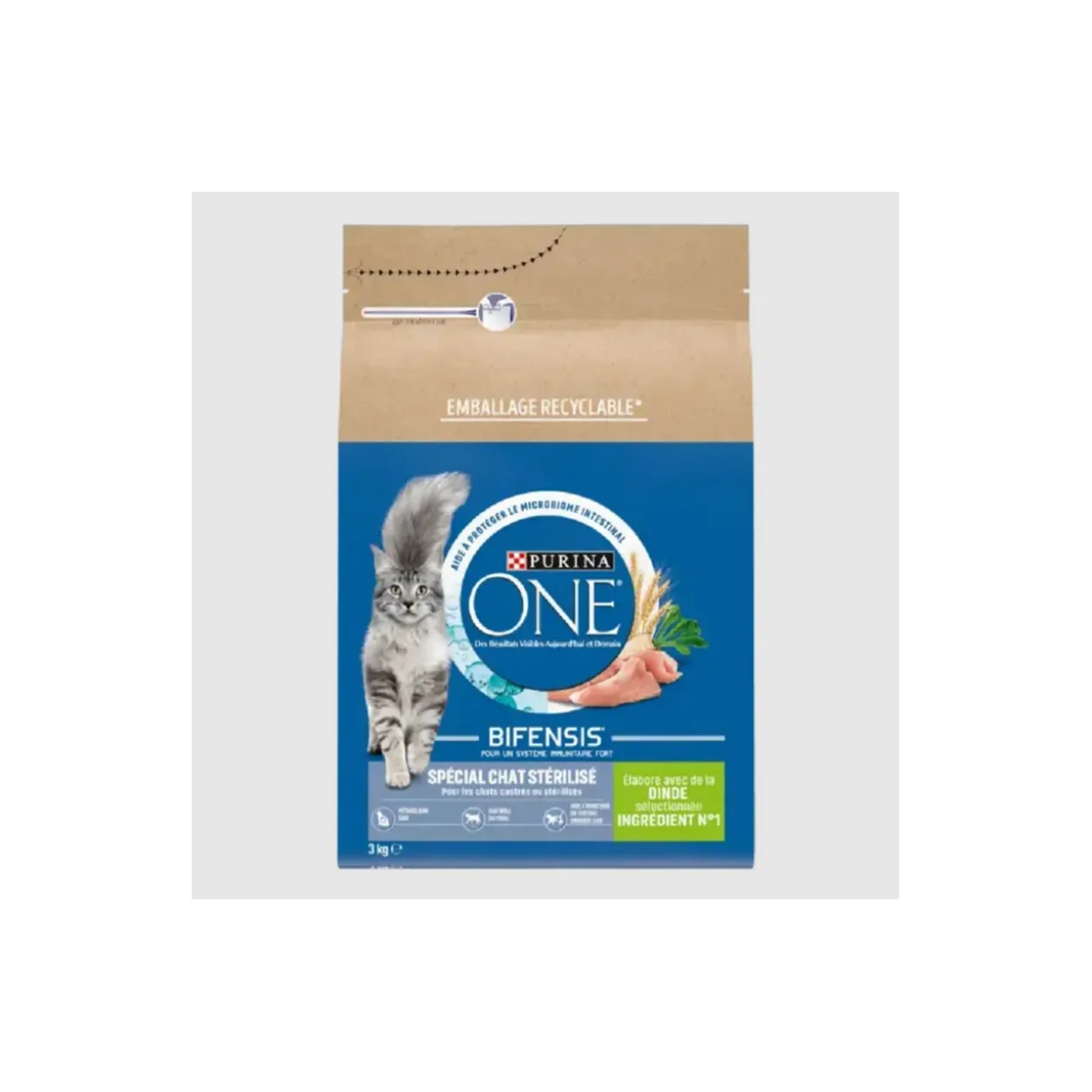 Purina ONE Croquettes pour Chat Stérilisé à la Dinde 3 kg