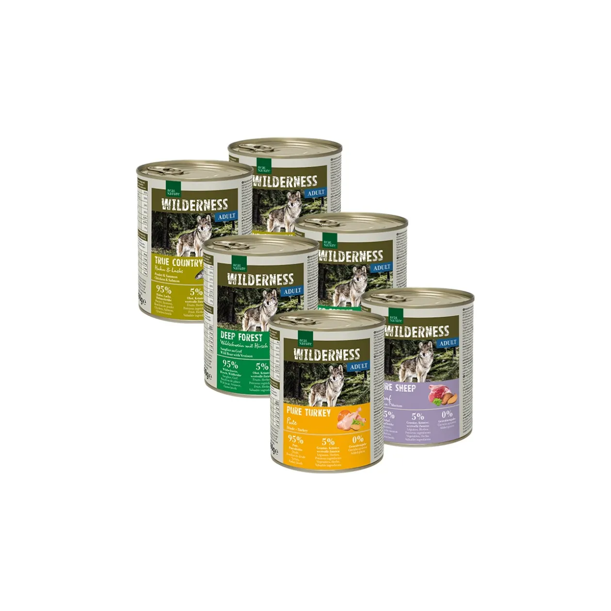 REAL NATURE Pack mixte Wilderness Adult 6 x 800 g Pack mix 1
