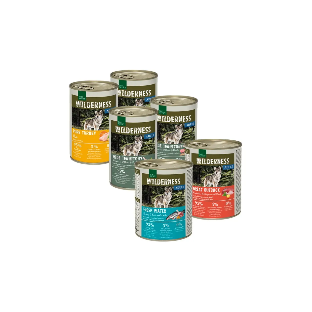 REAL NATURE Pack mixte Wilderness Adult 6 x 400 g Pack mix 2