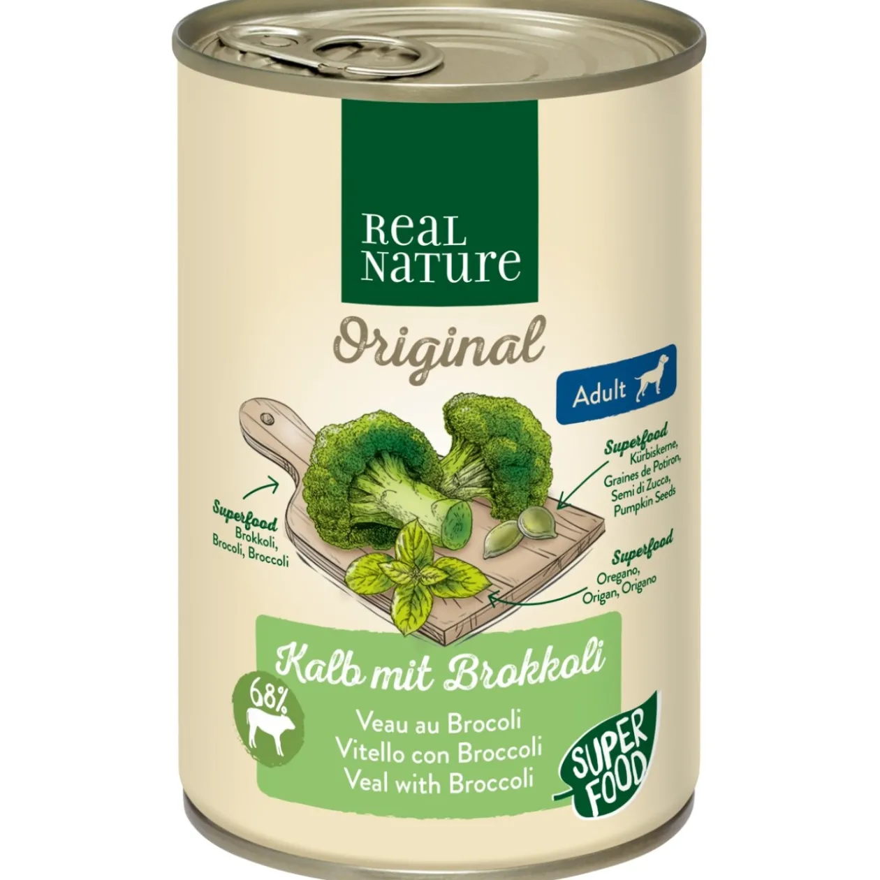 REAL NATURE Superfood Adult Veau au brocoli 6x400 g