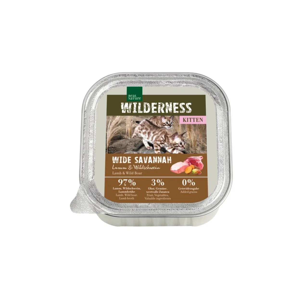 REAL NATURE WILDERNESS Kitten 16 x 100 g Wide Savannah agneau & sanglier