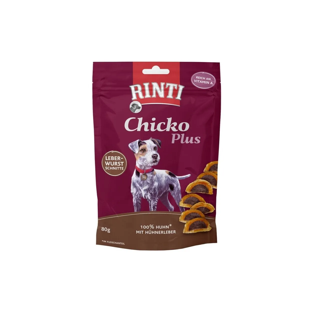 RINTI Chicko Plus Tranche de pâté de foie, Poulet avec foie de poulet 12x80 g