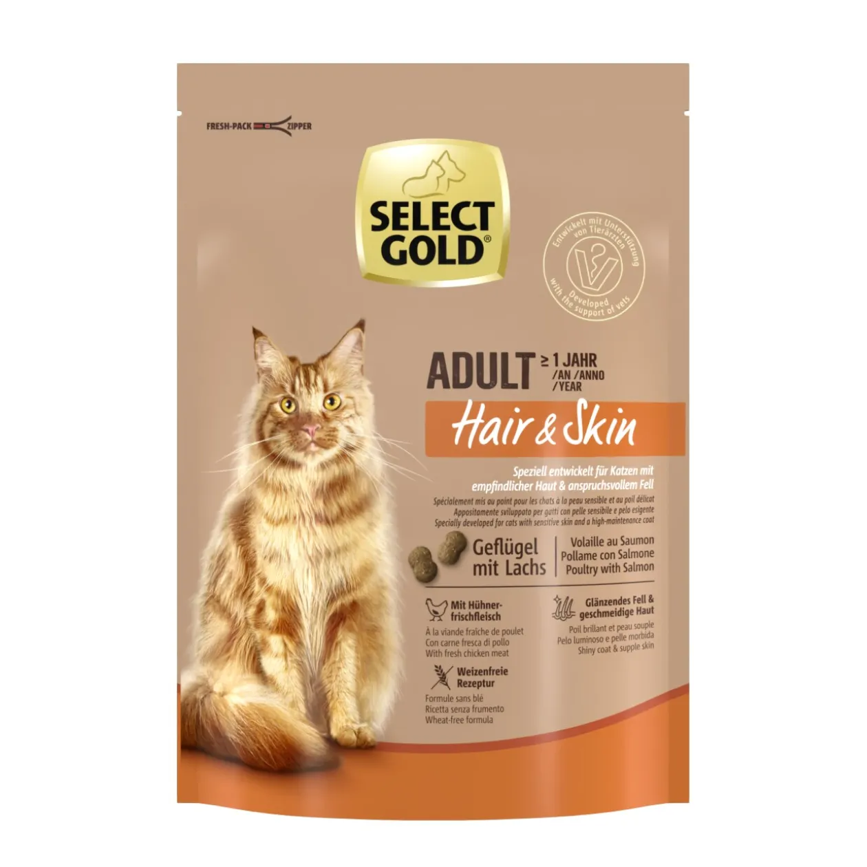 SELECT GOLD Hair+Skin Adult Saumon et volaille 300 g