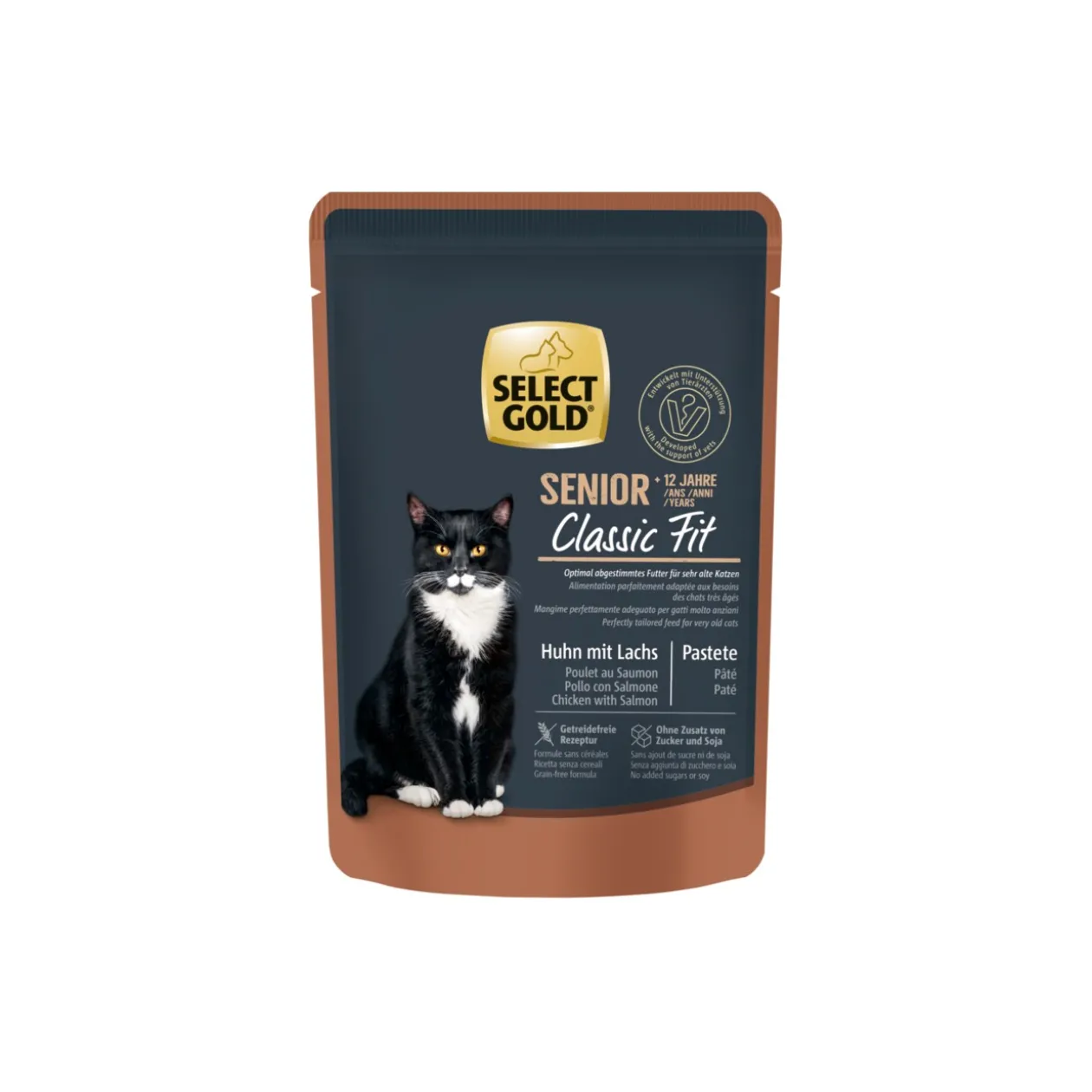 SELECT GOLD Senior +12 Poulet avec Saumon 12x85 g