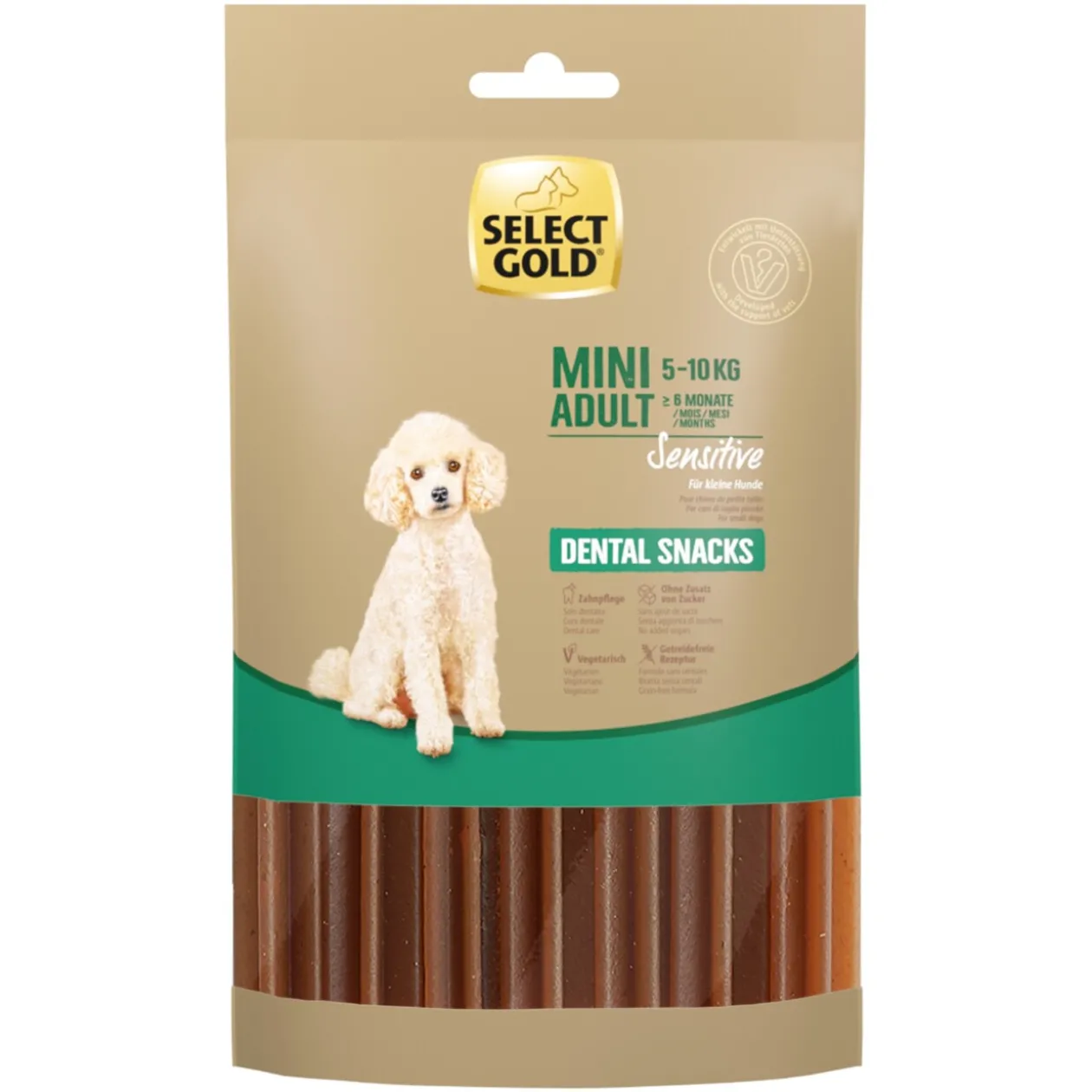 SELECT GOLD Sensitive Dental Snacks pour les petits chiens 99 g