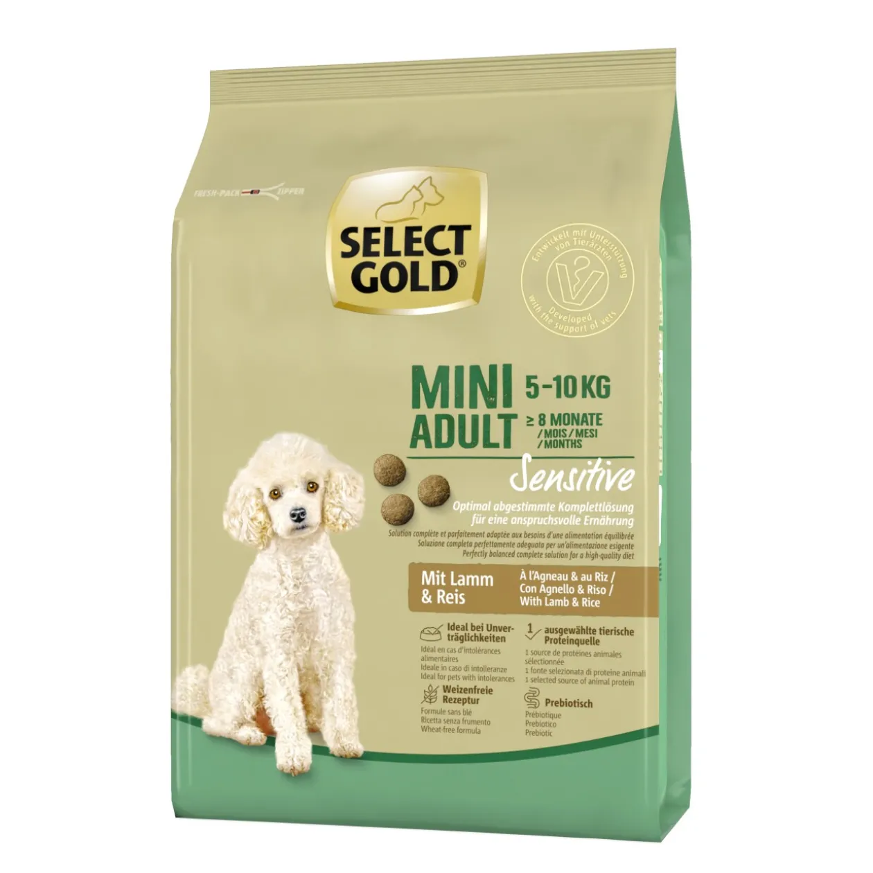 SELECT GOLD Sensitive Mini Adult à l'agneau & au riz 1 kg