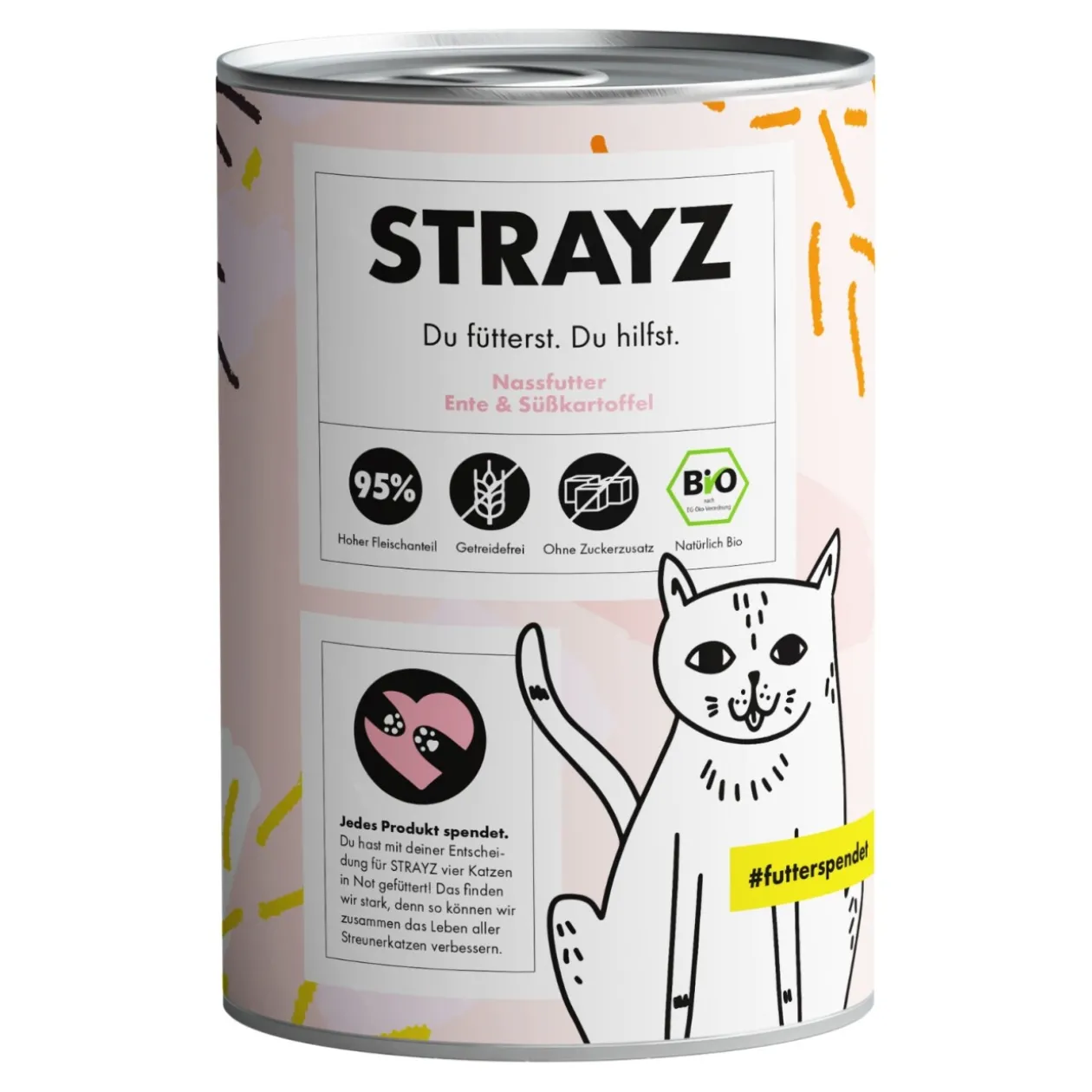 STRAYZ BIO 6x400 g Canard et patate douce