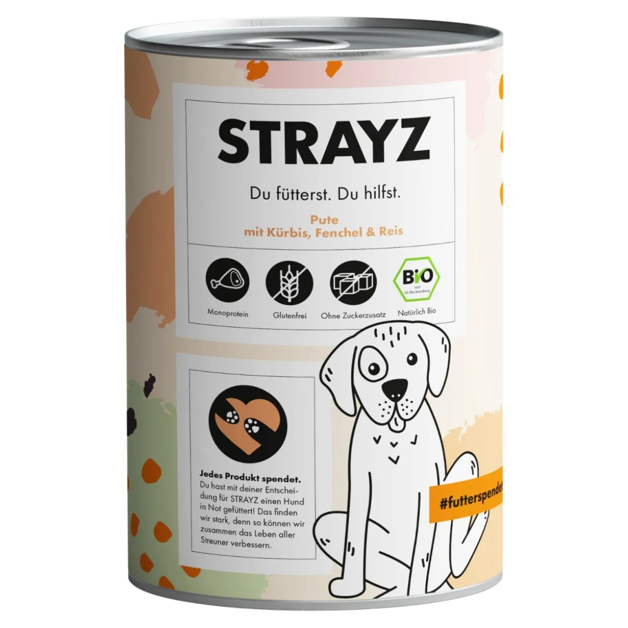 STRAYZ BIO 6x400 g Dinde avec courge, fenouil et riz