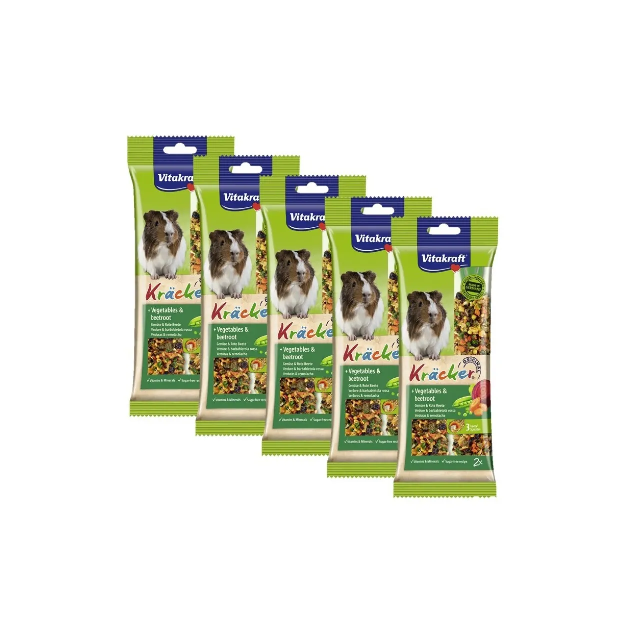Vitakraft Vitacraft Cracker cochon d’Inde 5 x 2 Légumes et betterave rouge