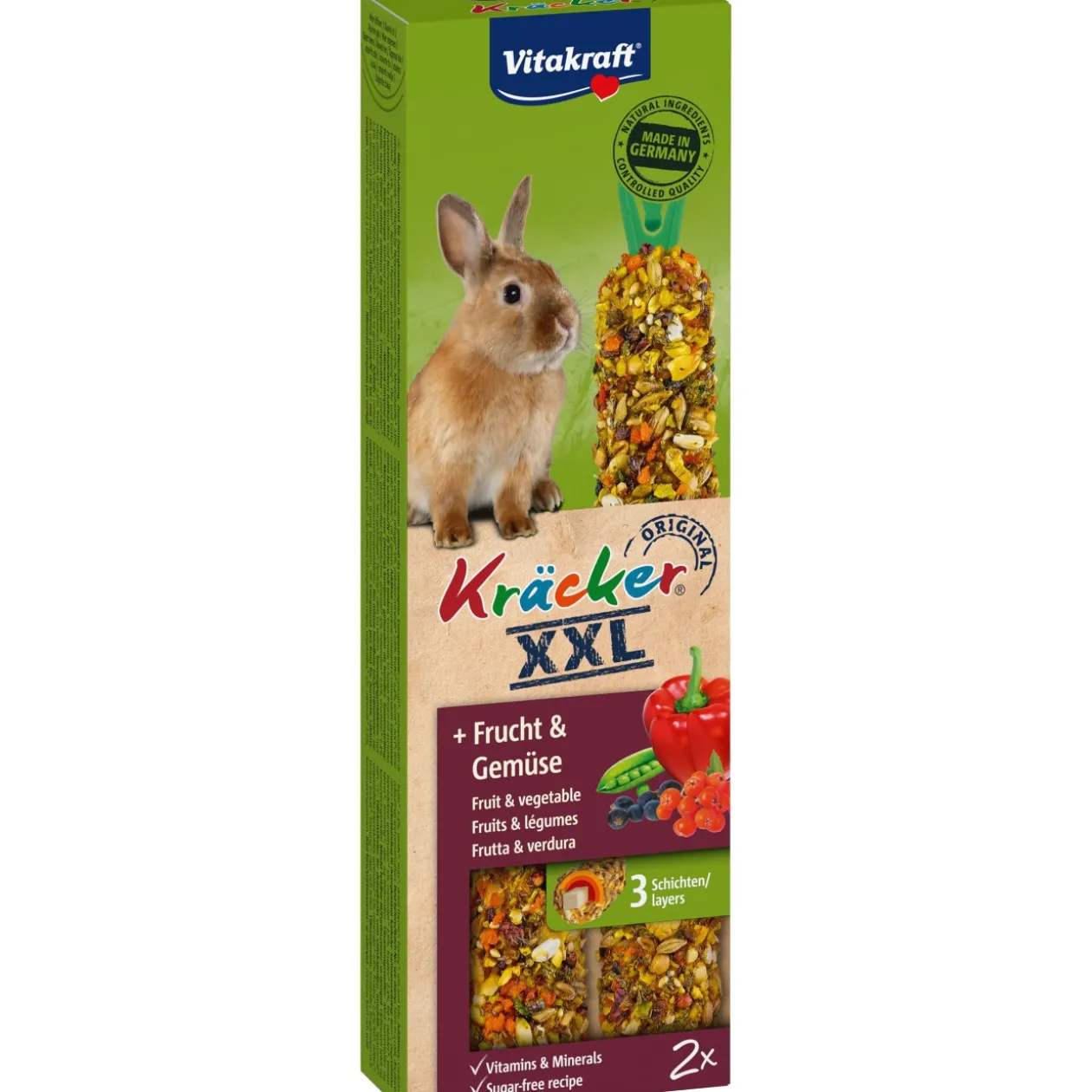 Vitakraft Vitacraft Cracker XXL Lapins nains Fruits et légumes 4 x 2 pièces