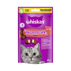 Whiskas Friandises , Pockets Croquantes Bœuf 6x60 g
