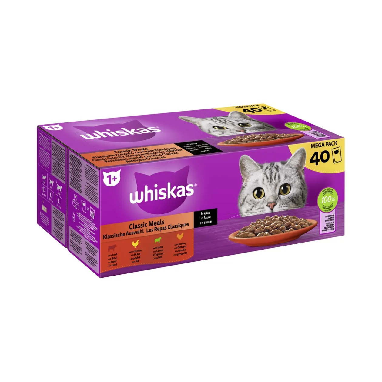 Whiskas Mega Pack 1+ sélection classique en sauce 40x85 g