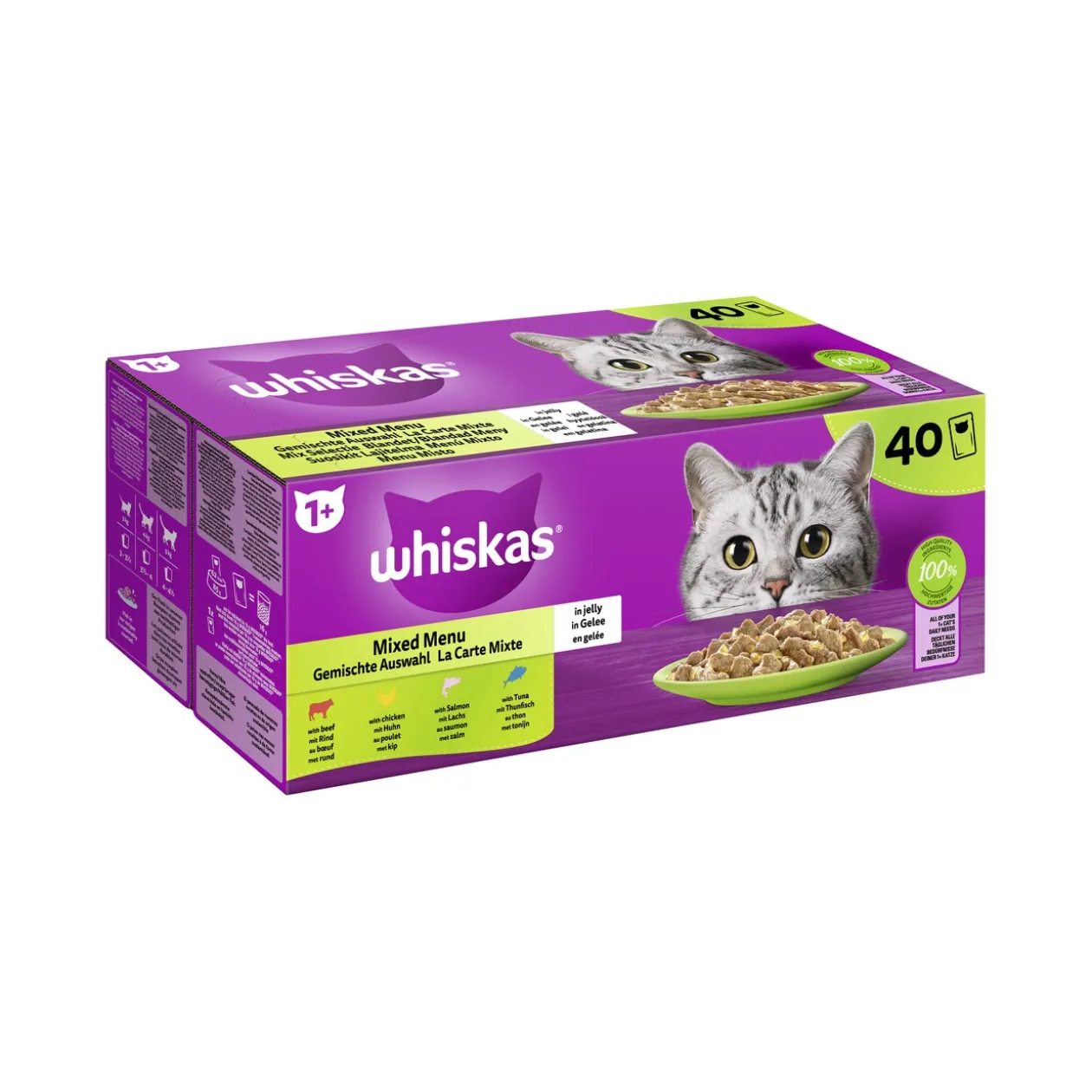 Whiskas Mega Pack 1+ Sélection mixte en gelée 40 x 85 g