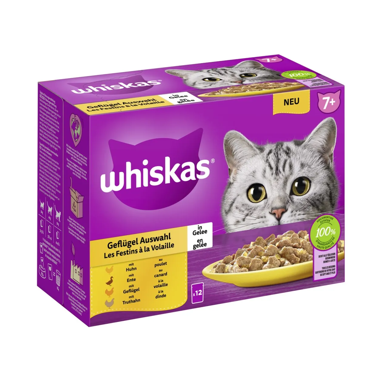 Whiskas Multipack 7+ sélection de volaille en gelée 12x85 g