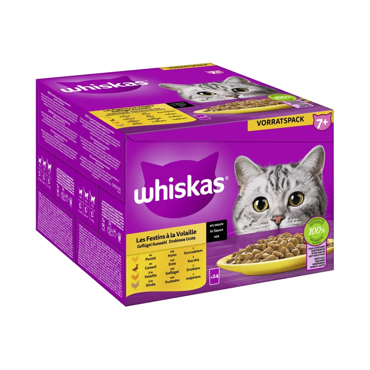 Whiskas Multipack 7+ sélection de volailles en sauce 24 x 85 g