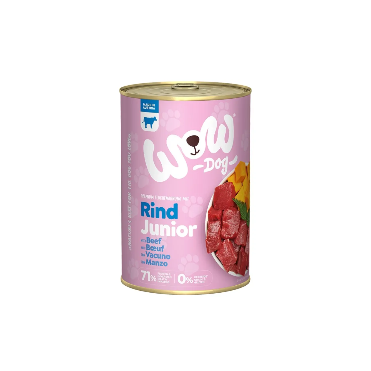WOW nourriture humide pour chien, Junior 6x400 g Bœuf à la courge
