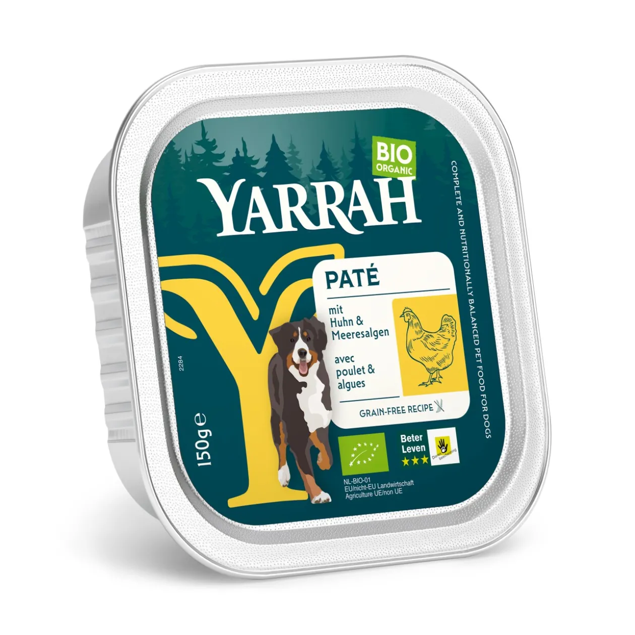 Yarrah Bio Adult 12x150 g Poulet, algue marine